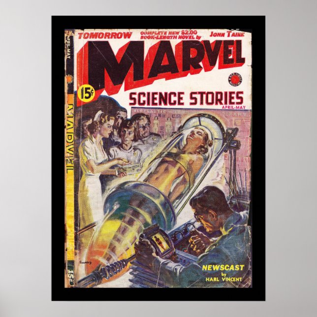 Poster Marvel Science Stories v01 n05 (1939-04-05.Western (Devant)
