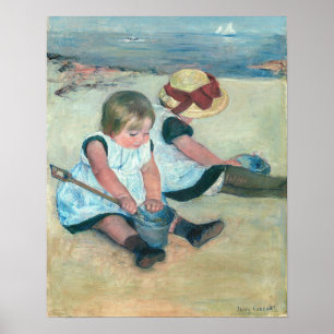 Poster Mary Cassatt - Enfants jouant sur la plage