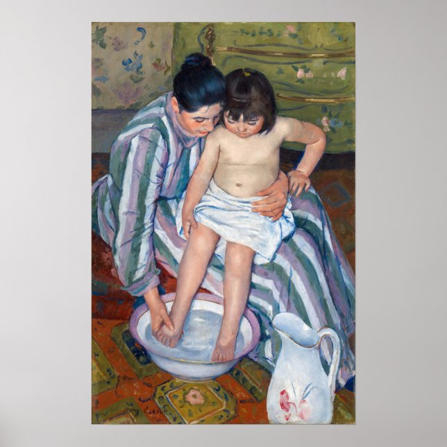 Poster Mary Cassatt - Le bain de l'enfant / Le bain (Devant)