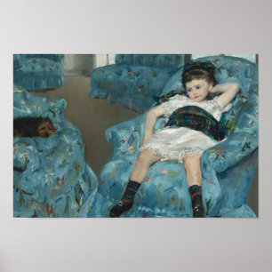 Poster Mary Cassatt - Petite fille dans un fauteuil bleu