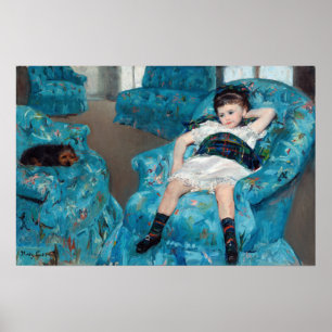 Poster Mary Cassatt - Petite fille dans un fauteuil bleu