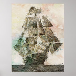 Poster Mary Celeste - Art vintage
