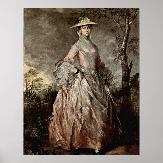Poster Mary Countess Howe par Thomas Gainsborough (Devant)