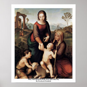 Poster Mary et Elizabeth avec Jésus et le John-Garçon