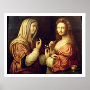 Poster Mary et Martha (huile sur le panneau)