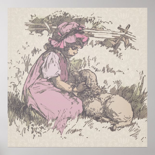 Poster Mary Had a Little Lamb Nursery Rhyme (Devant)