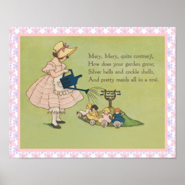Poster Mary Mary Assez Contraire Nursery Rhyme (Devant)