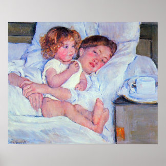 Poster Mary Stevenson Cassatt-Breakfast en chambre