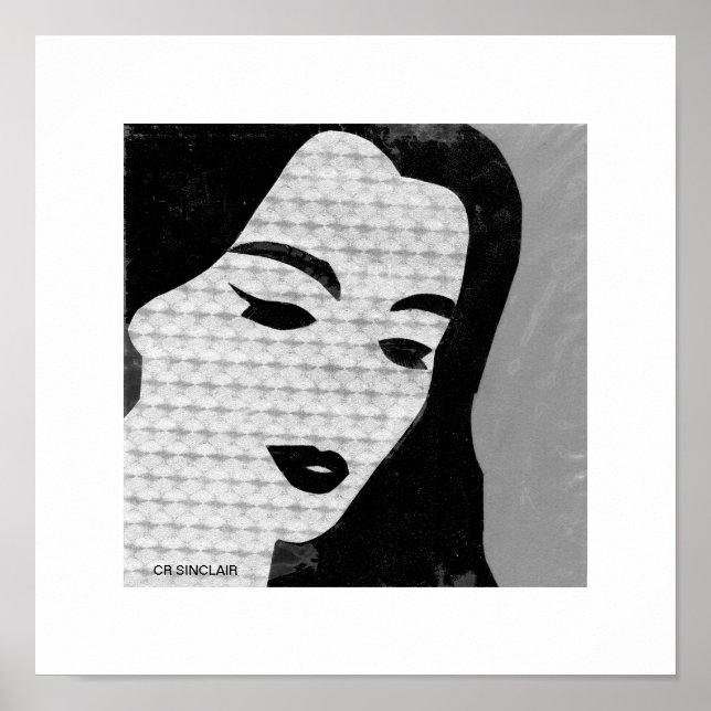 Poster Mary the MODERN (gris) par CR SINCLAIR (Devant)