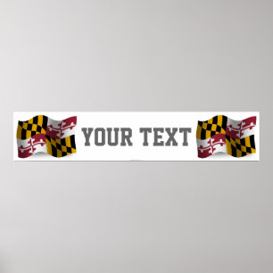 Poster Maryland Waving Flag Banner