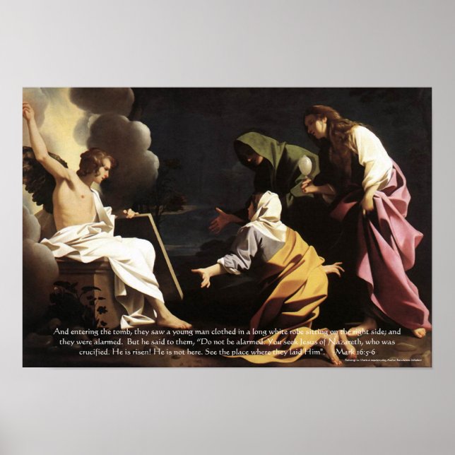 Poster Marys, Jésus Tombe, Il est ressuscité Bible Verse  (Devant)