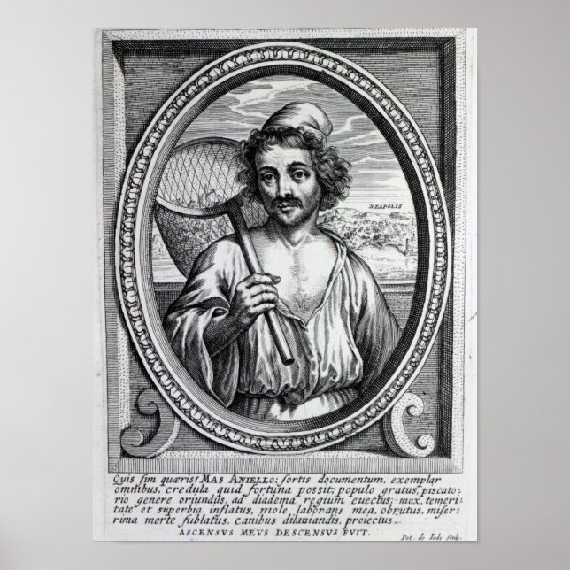Poster Masaniello, gravée par Petrus de Iode (Devant)