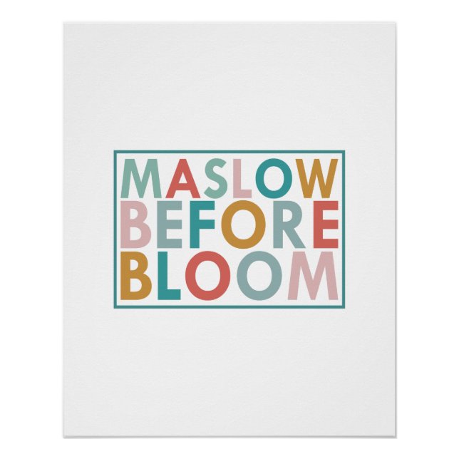 Poster Maslow Before Blooms, École d'éducation spéciale (Devant)