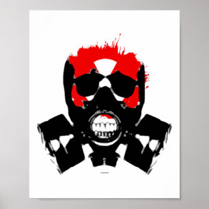Poster Masque à gaz - Résistance au charbon - Symbole rad