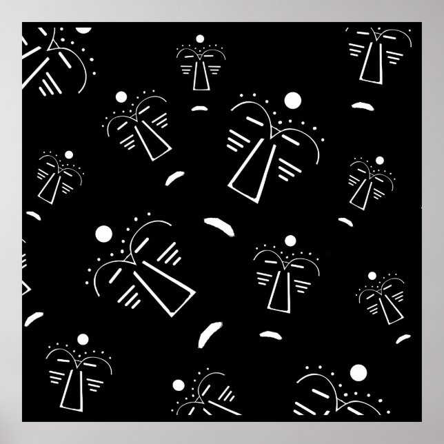 Poster Masque abstrait aborigène authentique (Devant)