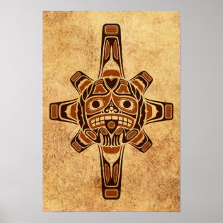 Poster Masque Brown Haida Sun vintage