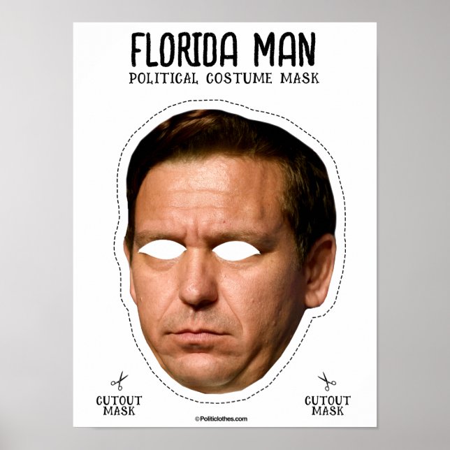 Poster Masque costume homme Desantis Florida (Devant)