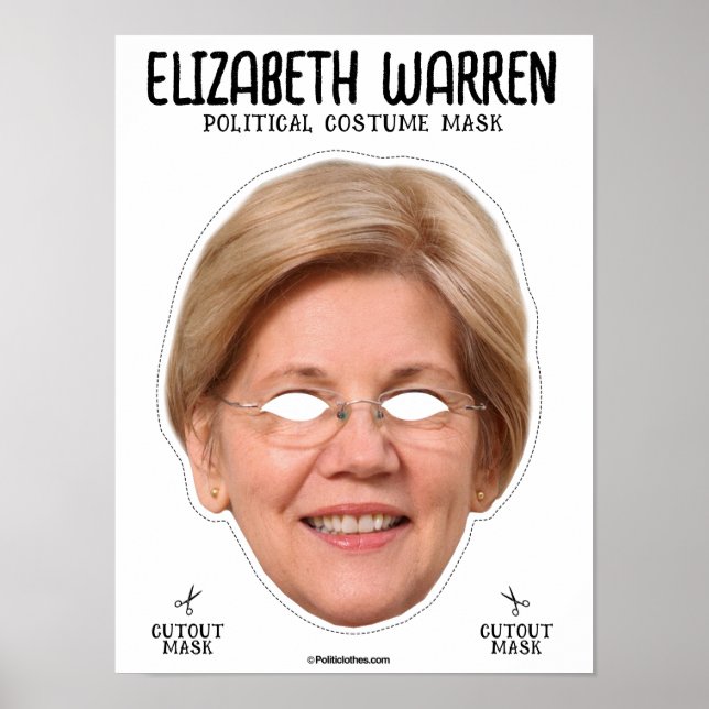 Poster Masque de costume Elizabeth Warren (Devant)