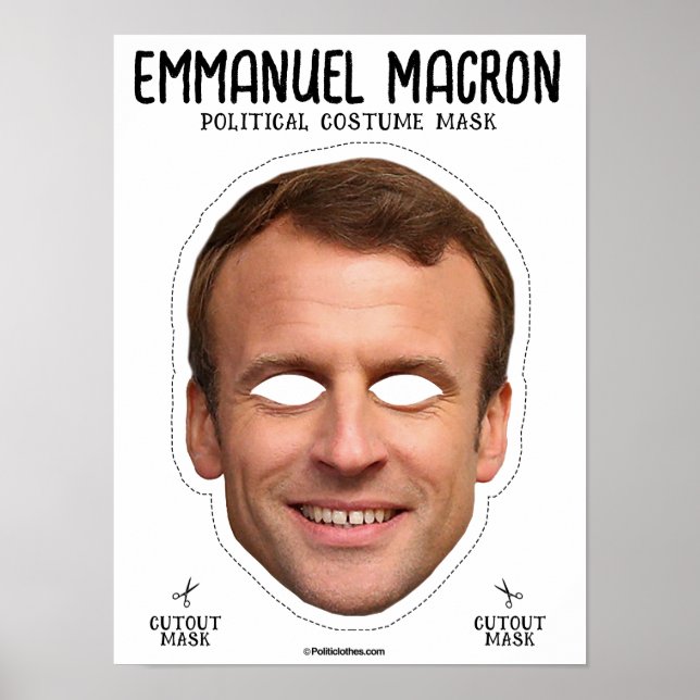 Poster Masque de costume Emmanuel Macron (Devant)