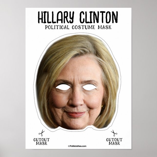 Poster Masque de costume Hillary Clinton (Devant)