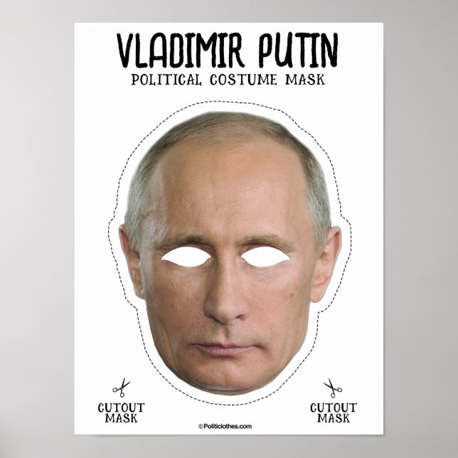 Poster Masque de costume Vladimir Poutine (Devant)