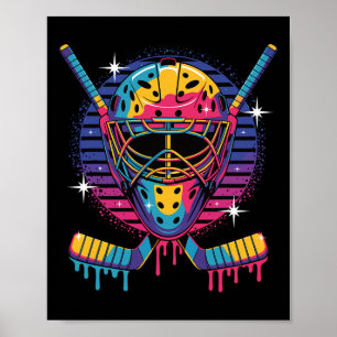 Poster Masque de gardien de but de hockey dégoulinant de 
