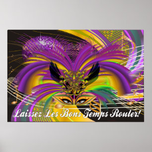 Poster Masque de Gras d'Affiche-Mardi la reine II