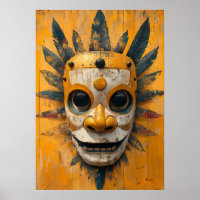 Masque de Guerrier Solaire – Symbole Rituel Mésoam