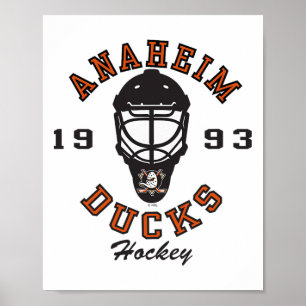 Poster Masque de hockey des Ducks d'Anaheim Blanc Officie