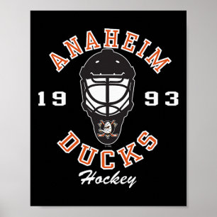 Poster Masque de hockey des Ducks d'Anaheim Noir Officiel