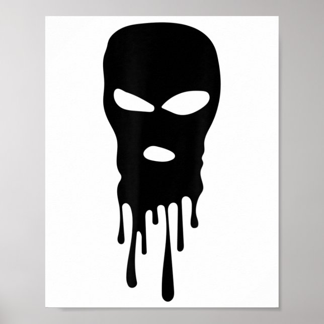Poster Masque de ski Balaclava Bandit Masque Robber Hip h (Devant)