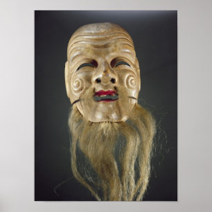 Poster Masque de vieil homme, théâtre de Noh