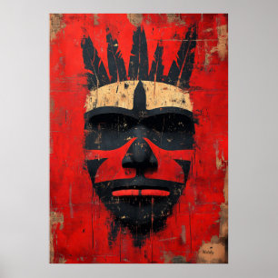 Poster Masque d'esprit guerrier – Pouvoir tribal indigène