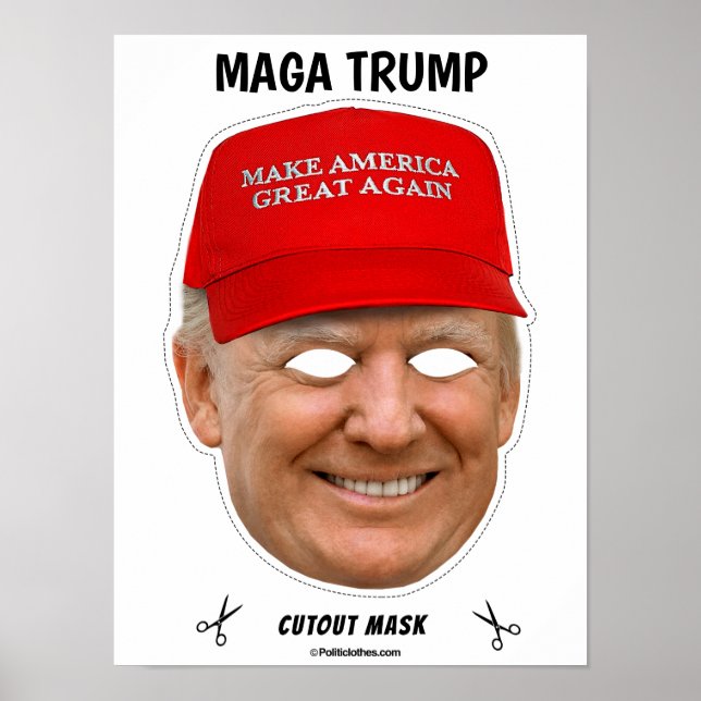 Poster Masque d'Halloween MAGA TRUMP (Devant)