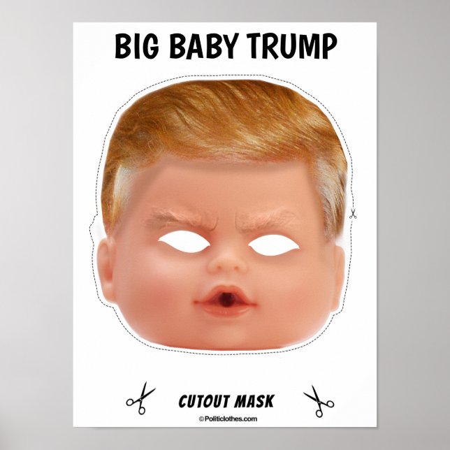 Poster Masque d'Halloween Trump pour bébé (Devant)