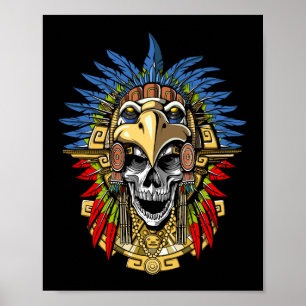 Poster Masque indien indigène de guerrier de crâne