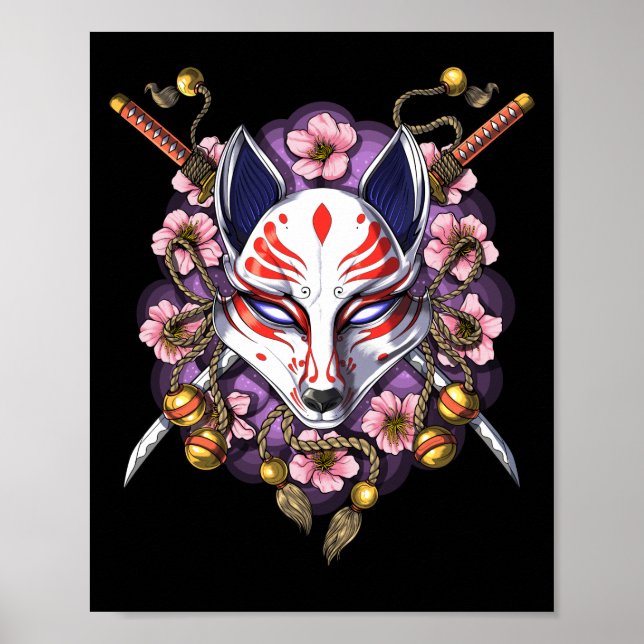 Poster Masque japonais Kitsune (Devant)