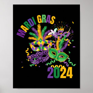 Poster Masque Mardi Gras Fête Mardi Gras Pour Hommes Femm