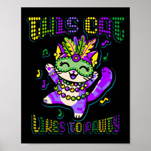 Poster Masque Mardi Vêtements Costumes Mardi Gras Chat