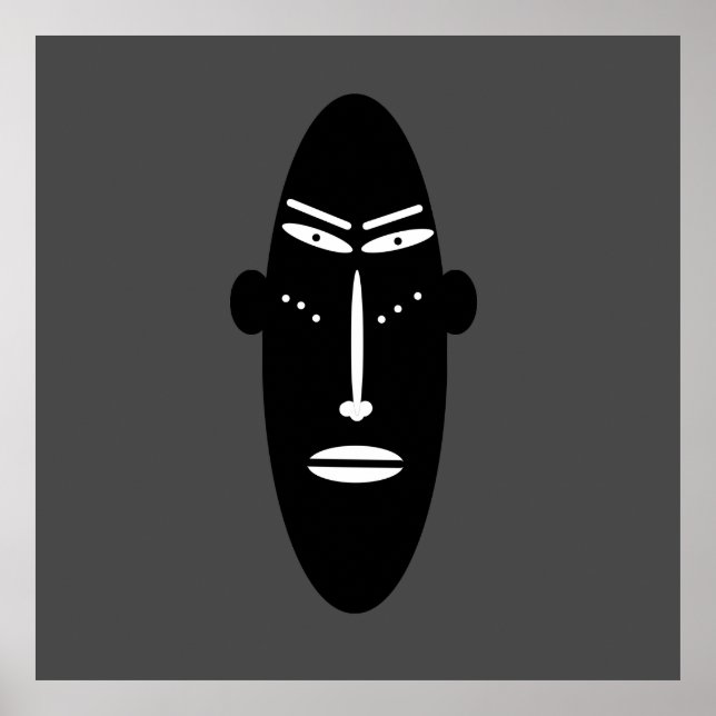 Poster Masque moderne noir abstrait (Devant)