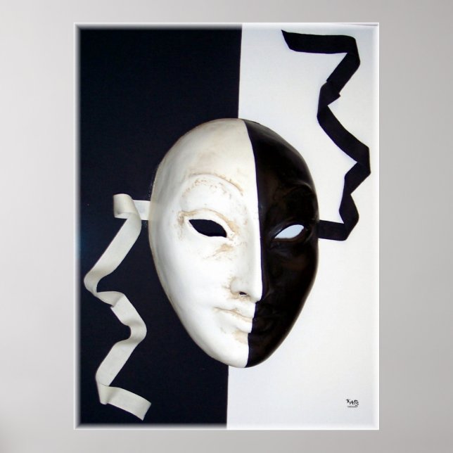 Poster Masque noir et blanc (Devant)