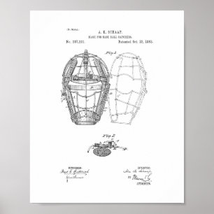 Poster Masque pour le brevet de receveurs de base-ball
