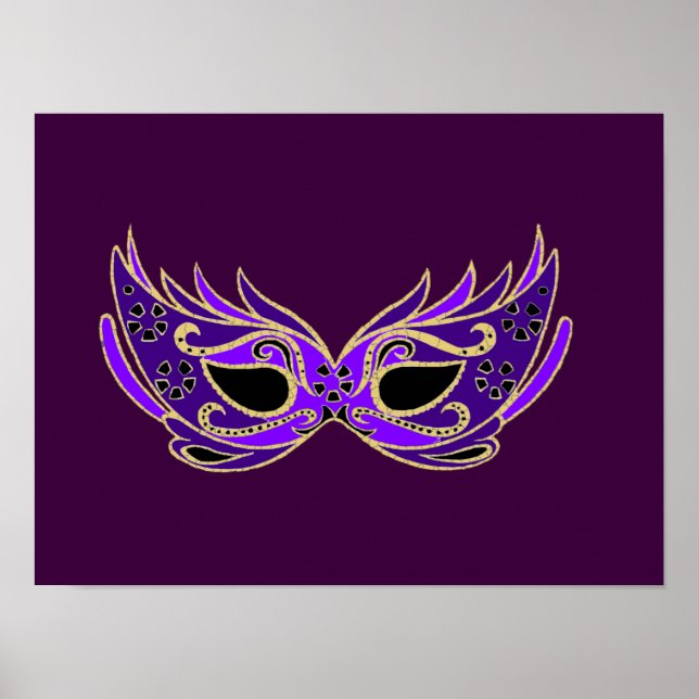 Poster Masque théâtral royal violet (Devant)