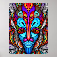 Masque tribal africain coloré