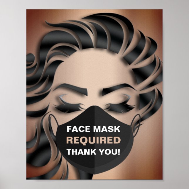 Poster Masque Visage obligatoire Cosmetologue Cosmetologu (Devant)