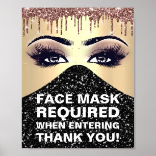 Poster Masque Visage requis Covid ThankRose Parties scint