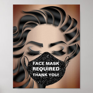 Poster Masque Visage Requis Parties scintillant Cosmetolo