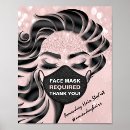 Poster Masque Visage Requis Vidéo Eyelash Cheveux rose Me