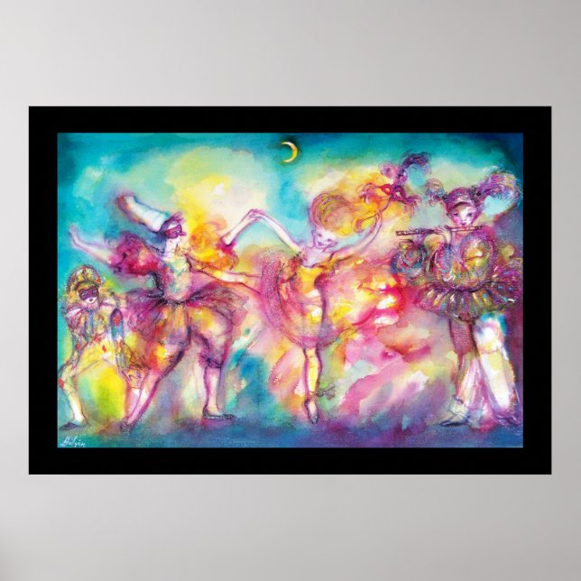 Poster MASQUERADE, Mardi Gras Masques, Danse, Musique (Devant)