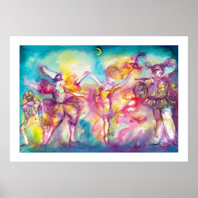Poster MASQUERADE, Mardi Gras Masques, Danse, Musique (Devant)